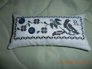 Bluebird finished as a small pillow.