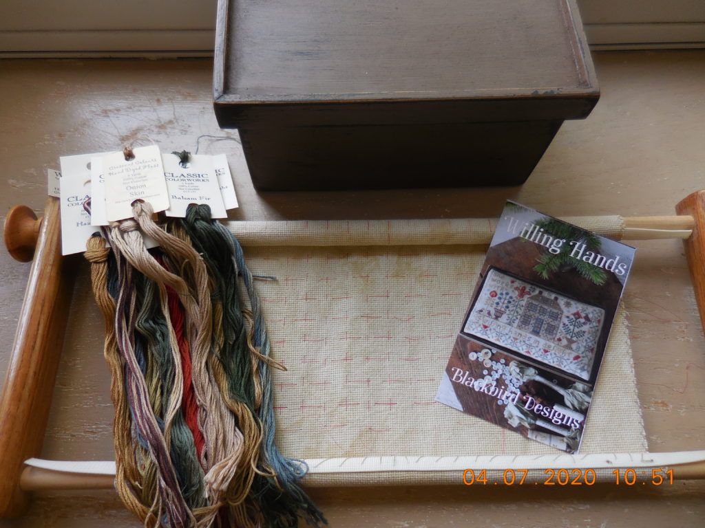 Supplies for stitching Willing Hands.