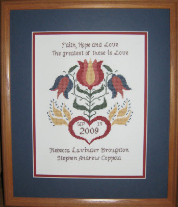 Flowering Heart Wedding Sampler