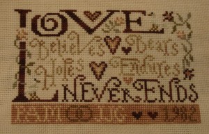 Forever Love finished stitching.