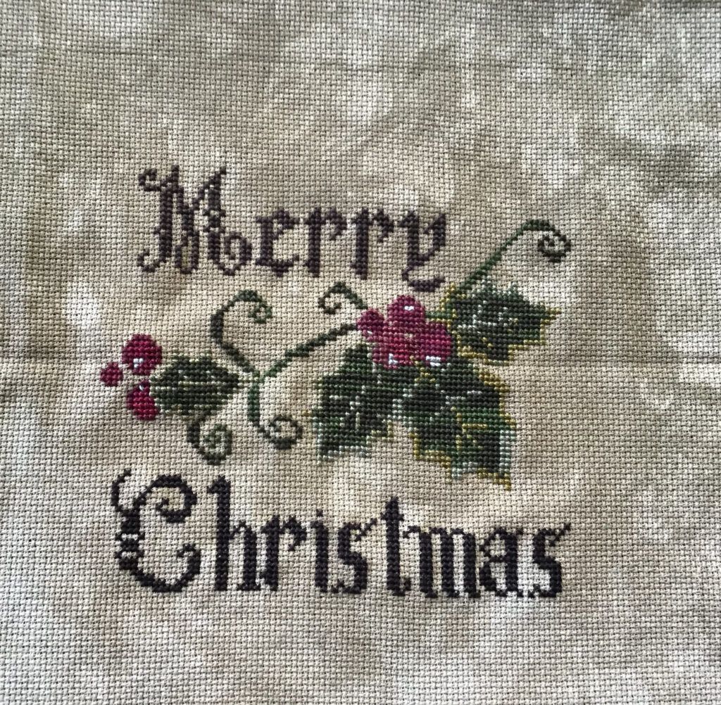 Prim Merry Christmas pillow on PTP Brash.