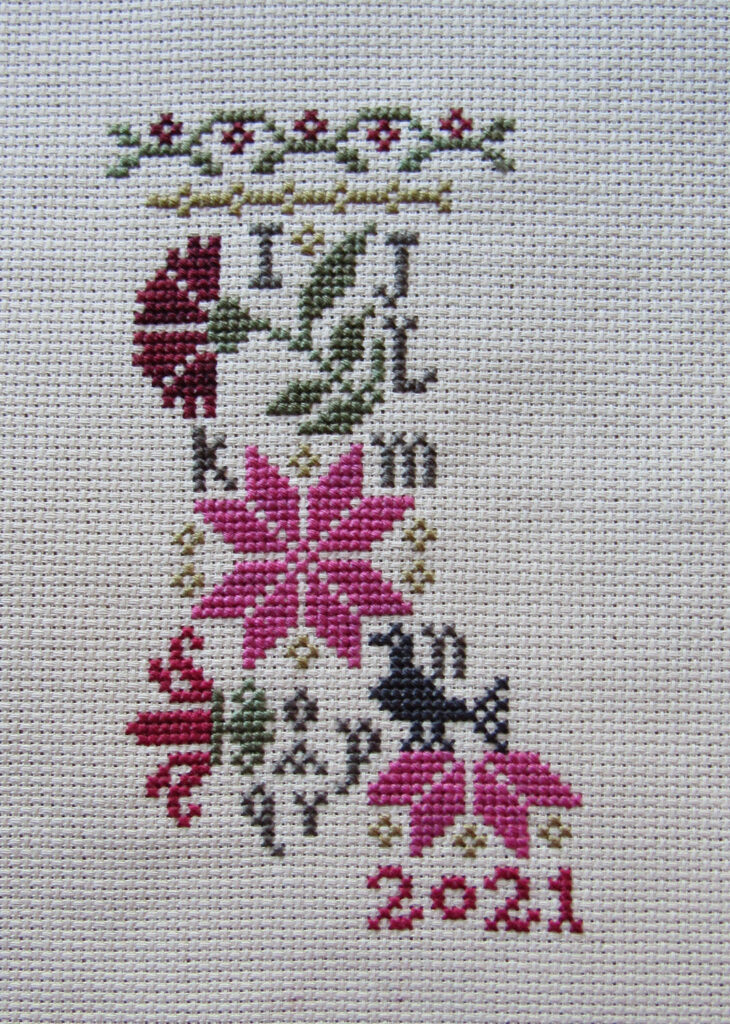 Sampler Stocking Ornament II.