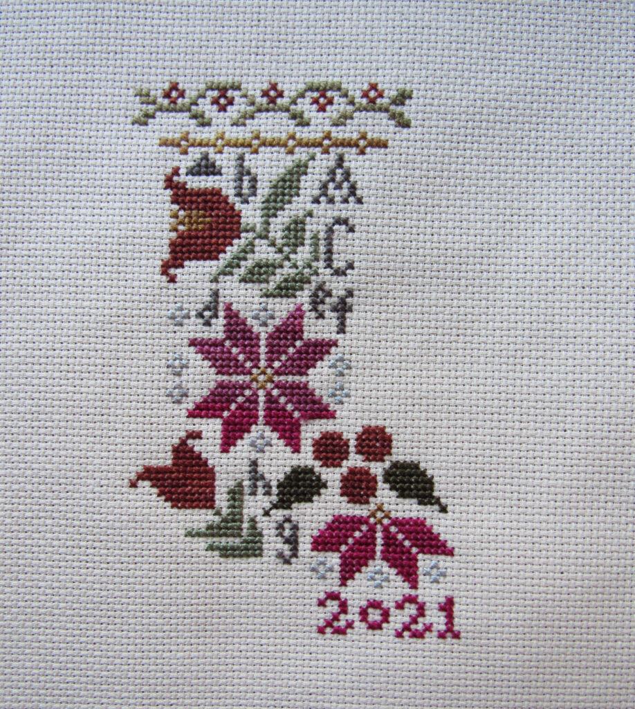 Sampler Stocking Ornament.